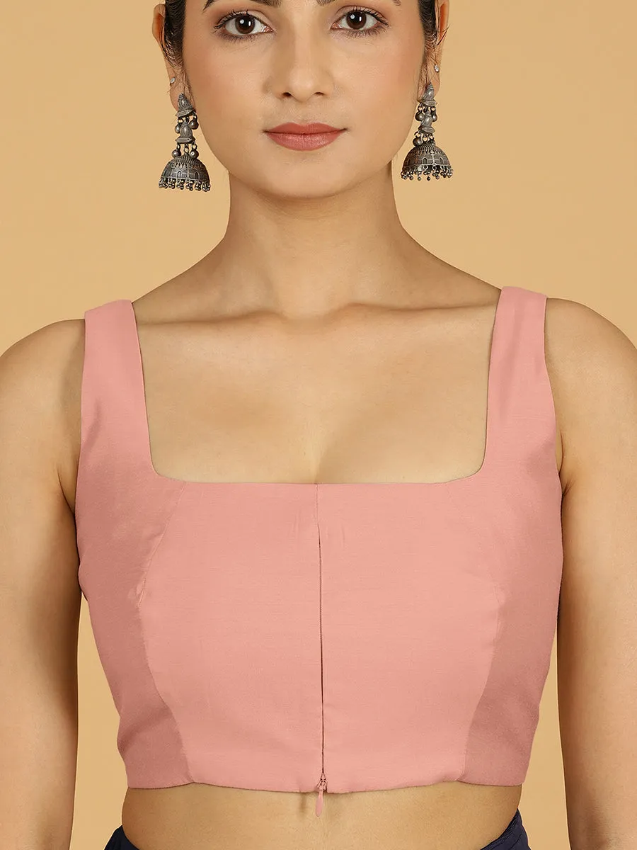 Kasturi x Rozaana | Sleeveless Saree Blouse in Sea Pink