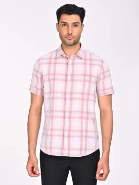 Men Checked Half Sleeve Cotton Shirt