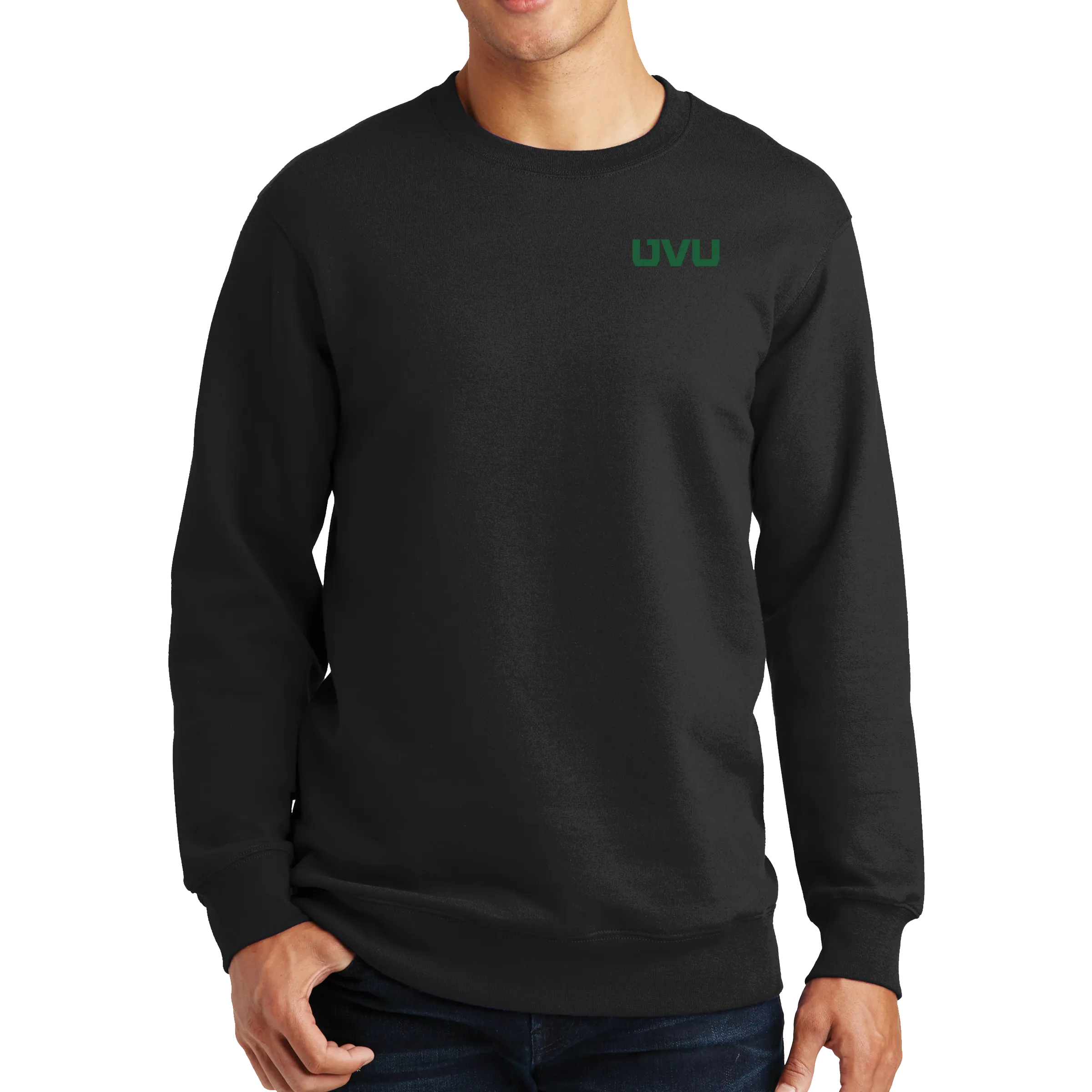 Port & Company Fan Favorite Fleece Crewneck Sweatshirt - UVU Distressed and UVU Mono