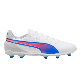 Puma King Match FG/AG Footbal Boots (White/Bluemazing/Light Grey)