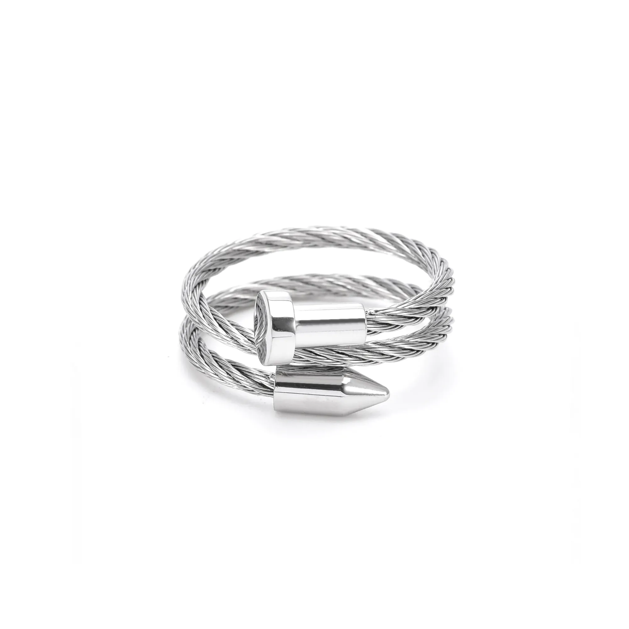 RG116W B.Tiff Pointe Cable Stainless Steel Adjustable Ring