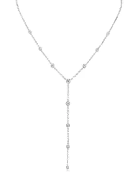 Round CZ Bezel Y-Necklace