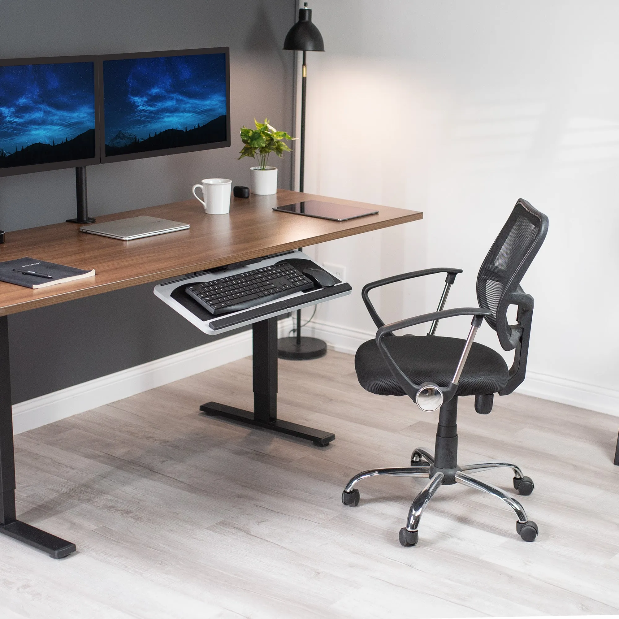 Silver Under Desk Keyboard Tray