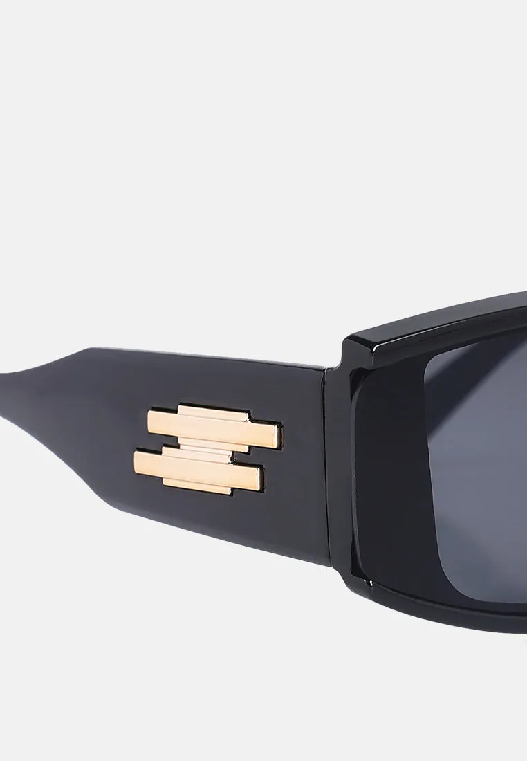 Square Metallic Details Sunglasses