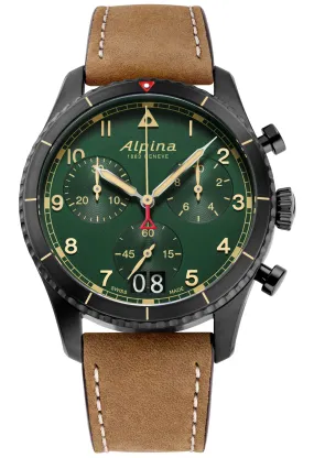 STARTIMER PILOT QUARTZ CHRONOGRAPH BIG DATE GREEN