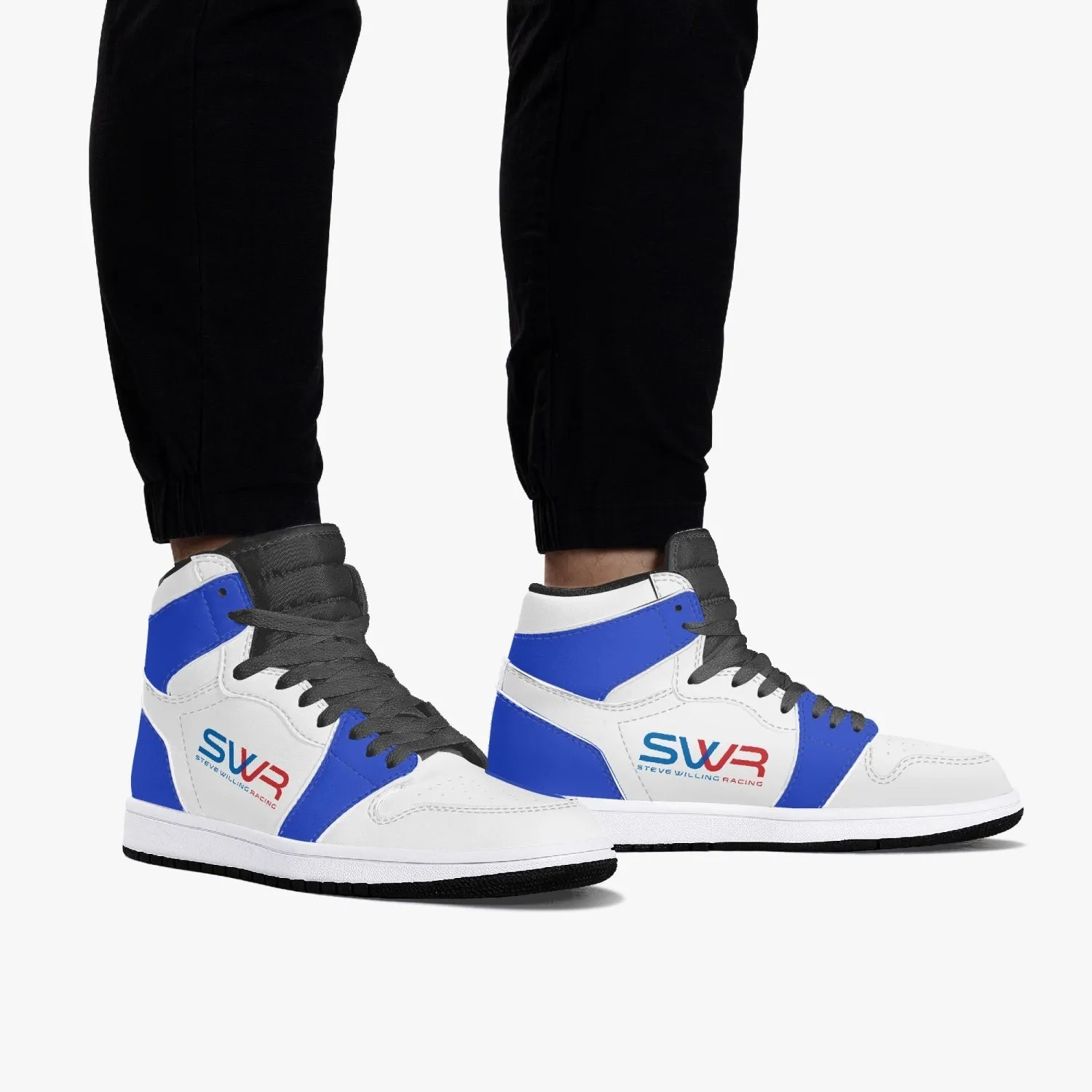 STEVE WILLING F2 MARCH version 3 High-Top Leather Sneakers - white/blue/carbon