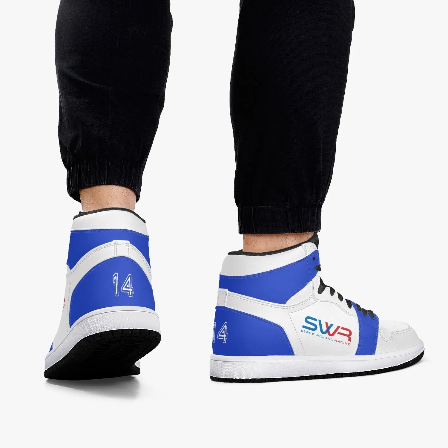 STEVE WILLING F2 MARCH version 3 High-Top Leather Sneakers - white/blue/carbon