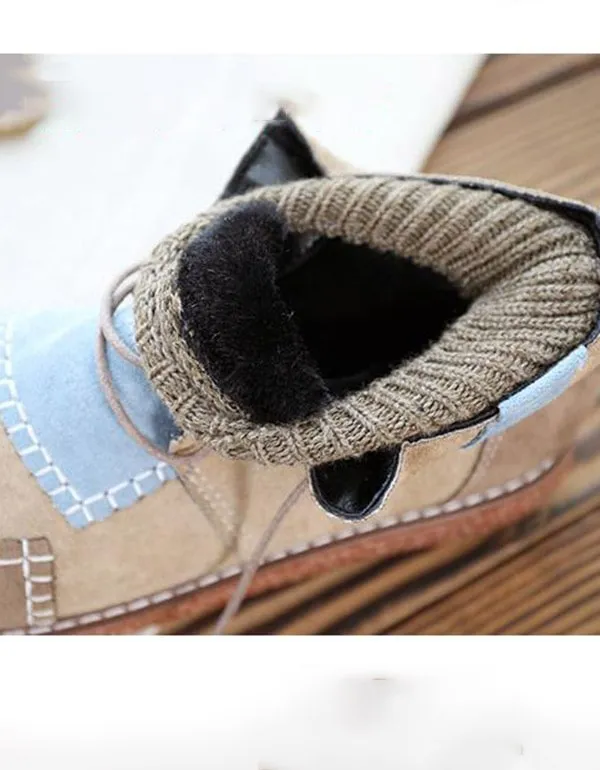 Stitching Handmade Retro Winter Ankle Boots