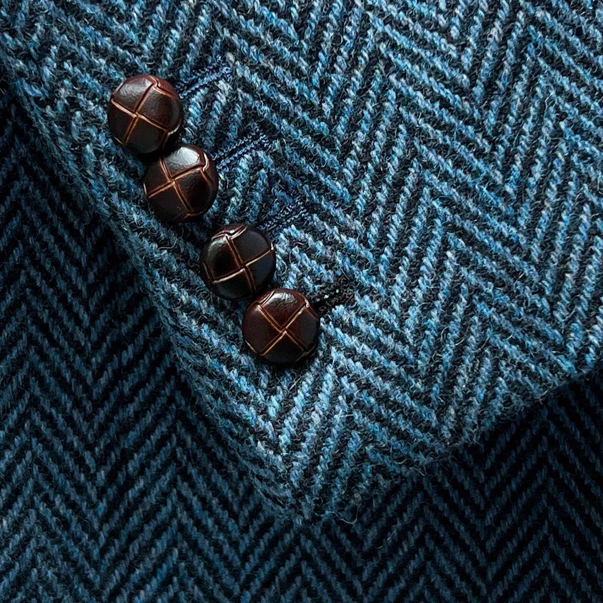 Westwood Hart Blue Herringbone Donegal Tweed Men's Sportcoat