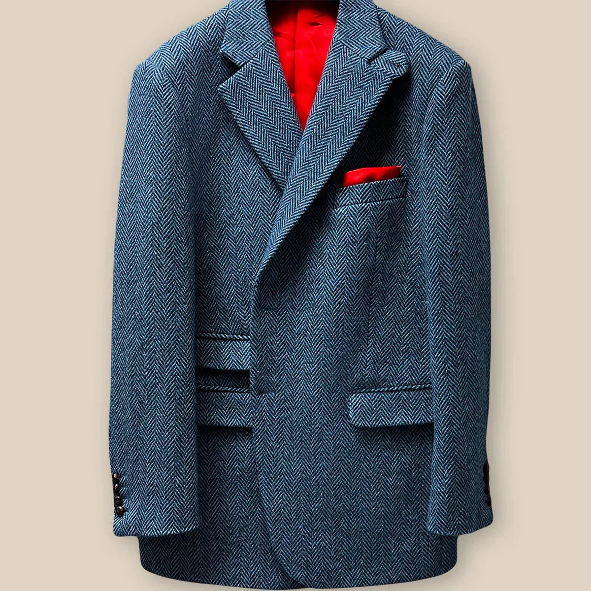 Westwood Hart Blue Herringbone Donegal Tweed Men's Sportcoat