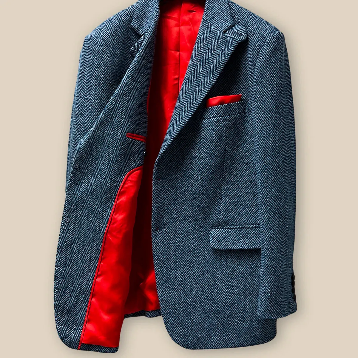 Westwood Hart Blue Herringbone Donegal Tweed Men's Sportcoat